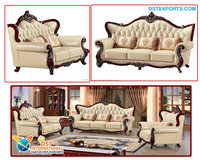 Ensemble de canapés de salon en bois sculpté blanc Royal Golden Polish, meubles de luxe en gros pour la décoration de la maison