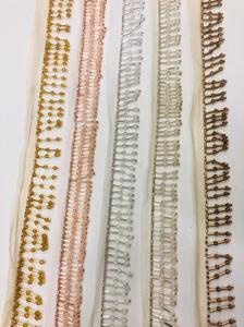 Cintas de Algodón 100% Hechas a Mano, Ecológicas, Recicladas, con Doble Cara de Puntos, Grosgrain, Cuentas, Lentejuelas y Bordado, en Tonos Pastel - Product Image 2