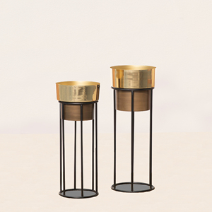 Jardinière en métal durable avec support pour plantes d'intérieur ou plantes d'extérieur Fabricant de porte-plantes décoratif moderne Usine indienne - Product Image 2