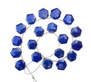 19 pièces de pierres précieuses naturelles Lapis Lazuli à facettes en forme d'hexagone pour la fabrication de bijoux à bricoler soi-même - Product Image 4
