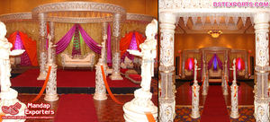 Mandap Dorado para Ceremonia de Boda, Estilo Bollywood, Mega Evento de Matrimonio, Mandap Maharani, Super Raj Mahal, Mandap de Boda, Australia, Estados Unidos - Product Image 6
