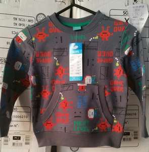 Factory Overrun Garments Branded Labels Boys Kids Pullover Sweater Casual Prints Cotton Crew Neck Sweatshirt Bangladesh Stocklot - Product Image 1