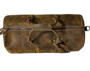 Grand sac de sport vintage Weekender Holdall personnalisable en cuir véritable pleine fleur espace supplémentaire chaussures personnalisées bonbons de voyage - Product Image 1