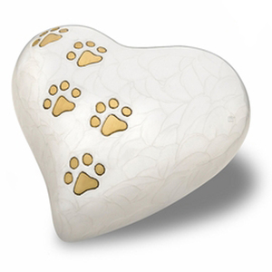 Urne funéraire pour animaux de compagnie Otto International, modèle Otto-5024, en laiton brossé rouge peltier, motif patte de cœur, grande taille, style américain, 100% laiton de qualité supérieure - Product Image 4