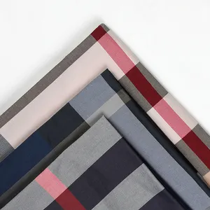 Wholesale fashion yarn dyed plaid spandex stretch fabric stock lot Breathable Polyester lattice Garment Fabric