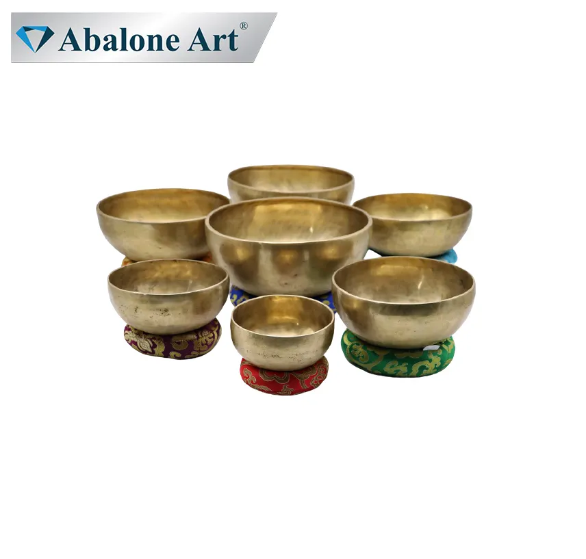 Abalone Art Healing 7 Set Singing Bowl Designer Best Carved Chakra Set in Great Deal from India