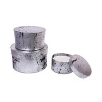 Dernière collection de boîtes de papier de luxe argentées boîte-cadeau en papier de forme ronde boîte de papier d'emballage cadeau de taille personnalisée