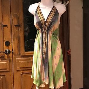 Abito da donna Vintage in seta abito da spiaggia <span class=keywords><strong>etnico</strong></span> abito <span class=keywords><strong>corto</strong></span> da Festival - Product Image 1
