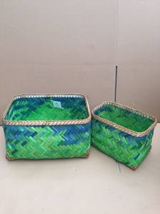 Panier de rangement en bambou coloré fait à la main pour la décoration d'hôtel/auberge Teinture personnalisée pour les exigences du client - Product Image 5