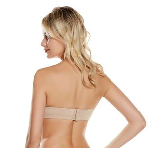 Mỏng thoáng khí <span class=keywords><strong>strapless</strong></span> backless Push-Up độn áo ngực nửa cup liền mạch dệt kim dệt cho đám cưới bên - Product Image 3