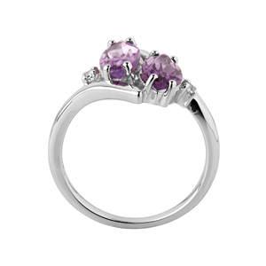 แหวนเงินแท้ 925 ประดับอเมทิสต์สไตล์วินเทจสำหรับวันครบรอบ ดีไซน์หรูหรา ประดับอัญมณีอย่างสวยงาม - Product Image 3