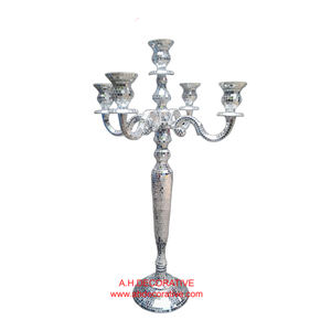 Precio al por mayor candelabros de mosaico para decoración del hogar diseño de espejo centro de mesa de boda y decoración de fiesta candelabros hechos a mano - Product Image 1