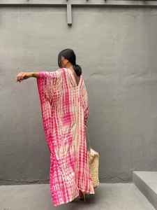 Caftán largo hecho a mano para mujer, Vestido largo de algodón para vestir en la playa, 2022 - Product Image 3