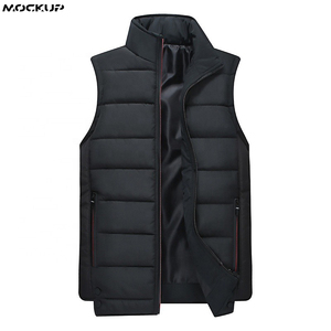 2021 mejores hombres al aire libre cálido personalizado ligero sin mangas chaleco acolchado de alta calidad Color amarillo sólido para el invierno - Product Image 2