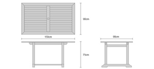 Teak Wood <b>Outdoor</b> Dining <b>Table</b> Set 6 Seater Garden Furniture Weather Resistant Contemporary Design <b>Foldable</b> Enterprise Brand - Product Image 4
