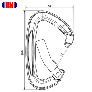 คาราไบเนอร์อลูมิเนียมสำหรับปีนเขา Bent Gate 25KN พร้อมใบรับรอง CE - Product Image 2