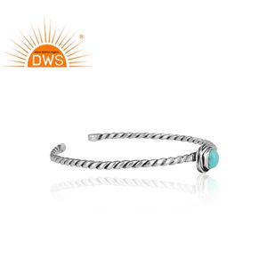 Brazalete oxidado de piedras preciosas turquesas, joyería al por mayor, 925 - Product Image 2
