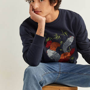 Dernière arrivée hommes O cou sweat confortable taille libre décontracté polaire imprimer vêtements d'hiver XS approvisionnement en gros tissu - Product Image 3