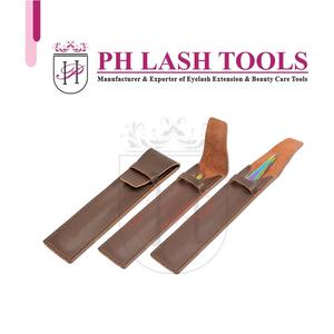 Pince à épiler à un Volume pour extensions de cils, avec pochette en cuir marron, pince à épiler, avec emballage en cuir, marque privée - Product Image 5