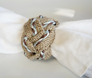 Handmade Vintage <b>Linen</b> Napkin Ring Round <b>Table</b> Decoration Accessory for Home Use - Product Image 1