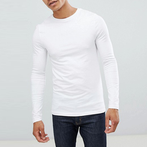 Cheap Price Plain T-Shirt With Pocket <b>Round</b> Collar Slim Fit Long Sleeve T-Shirt For Men - Product Image 3