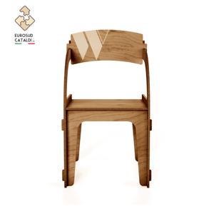Amazing Modern Chair with Solid Back in Resistant Natural Birch Wood 12mm Interlocking System. Made in Italy Design by WLLALLA - Product Image 4