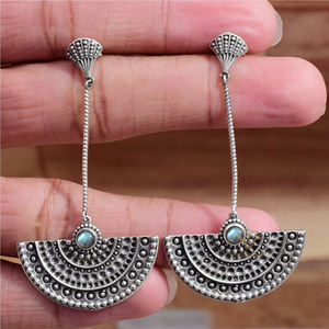 Vente en gros de pierres précieuses naturelles Labradorite Boho Boucles d'oreilles en argent sterling Bijoux à la mode fabriqués à la main Fête de fiançailles Mariage - Product Image 2