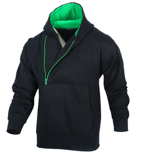 Customized half zipper <b>neon</b> green Men Casual Wear Sweat <b>Shirt</b> Hoodies For Adults With Top Quality and new Fashion - Product Image 1