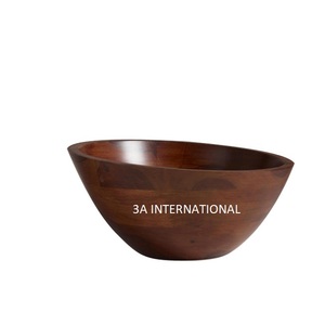 Tazón de madera para servir sopa con acabado personalizado de forma redondeada de estilo sudoeste, recipiente de madera, tazón para servir desayuno - Product Image 1