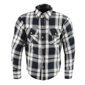 Chemise en flanelle 100% coton avec fermeture éclair personnalisée pour hommes respirante et décontractée avec bouton de couverture de moto et col rabattu pour le printemps en coton - Product Image 2