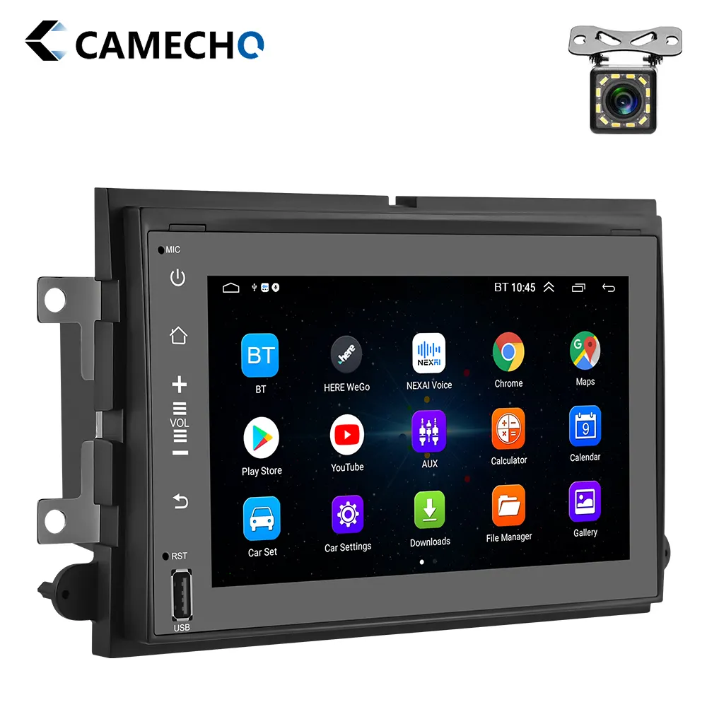 Camecho 7 ''Android 9,0 автомобильный Радио плеер стерео GPS BT USB WIFI FM + 12LED камера для Ford/Fusion/aurus/Freesatr/MKX/Mark LT