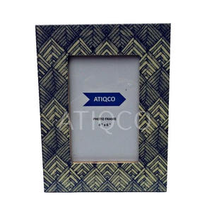 Porte-cadre de carte photo en bois exquis imprimé géométrique - Product Image 1