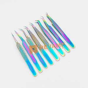 High Quality Custom Logo Sustainable Stainless Steel Lash <b>Tweezers</b> Pointed Fiber Eyelash Extension <b>Tweezers</b> Beauty Use Private - Product Image 1