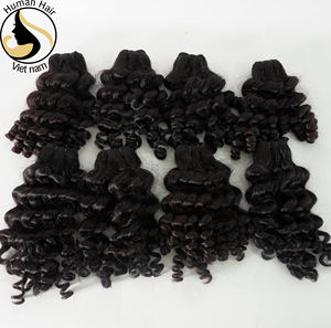 Materias primas doble dibujado rizado virginal del pelo rizado de la extensión del pelo humano natural/de pelo producto de Vietnam - Product Image 3