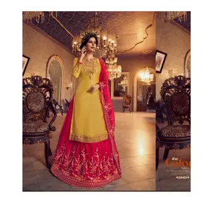 Heavy Fox Georgette and net Embroidery Silk Work Bottom & lehnga both Suit For Women in Wedding and Traditional Function Dress