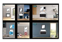 Meubles de salle de bains de luxe moderne, armoires de lavabo avec lavabo et miroir en céramique, les vente en gros