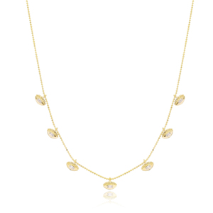 Eye Shape Shaker Trendy Elegant Dainty <b>Necklace</b> Wholesale <b>Handmade</b> 925 <b>Silver</b> Sterling Jewelry - Product Image 2
