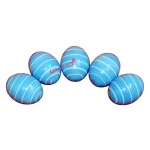 블루 나선형 디자인 부활절 장식 유리 계란 장식 대리석 공