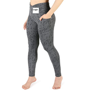 Women's Cross Waist Yoga Leggings With Inner Pocket Sports Gym Workout Running Pants Cross Waist Yoga Leggings - Product Image 1