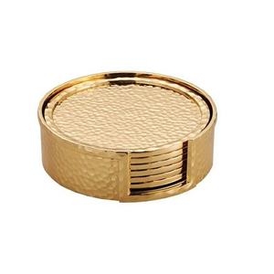 Sous-verres en aluminium couleur or de qualité supérieure avec support, pour tasses à thé et verres, au meilleur prix - Product Image 6