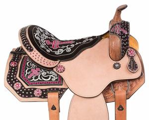 Silla de Montar Occidental Premium de Alta Calidad con Armazón de Fibra de Vidrio y Asiento de Cuero de Gamuza Suave, Fabricada en India con Cuero Genuino - Product Image 3