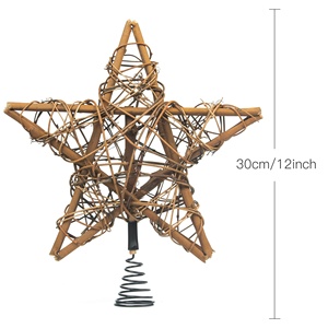 Adorno de árbol de Navidad, topper de ratán, puntos de Sapin, Navidad, spitze, Weihnachtsbaumspitze, Punte, albero di naale - Product Image 2