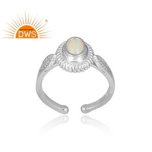 Anillo de piedras preciosas de ópalo etíope de corte ovalado, joyería hecha a mano, de diseño de Plata de Ley 925 - Product Image 2