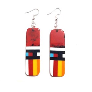 Pendientes de resina con incrustación en forma de corazón para mujer, aretes acrílicos con forma de gota, a la moda, artesanía de calidad - Product Image 3