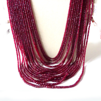 Perles de pierres précieuses rouges rubis en forme de rondelle, prix d'usine