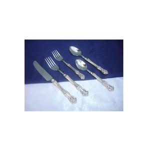 Ensemble de couverts de Table, or et acier inoxydable, vernis brillant, de luxe, moderne, qualité supérieure, 4 pièces - Product Image 2