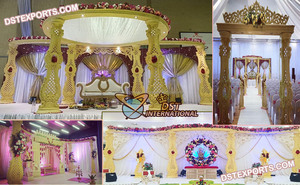 Grand Mandap sculpté en bois pour mariages et événements, Mandap de luxe pour mariages à Leicester, Mandap en bois sculpté pour mariages en Nouvelle-Zélande - Product Image 3