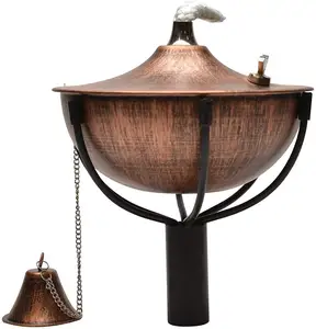 Горелка в стиле Tiki, Ландшафтная масляная лампа, включает в себя 3 стальных столба 54 дюйма (матовая бронза)