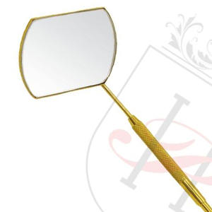 Espejo de extensión de pestañas redondo y Rectangular, Color dorado con mango de acero inoxidable, novedad - Product Image 3