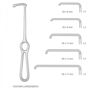 Écarteurs Kocher-Langenbeck en acier inoxydable de haute qualité, instruments chirurgicaux dentaires manuels, certifiés CE, poignée ergonomique, Classe I - Product Image 3